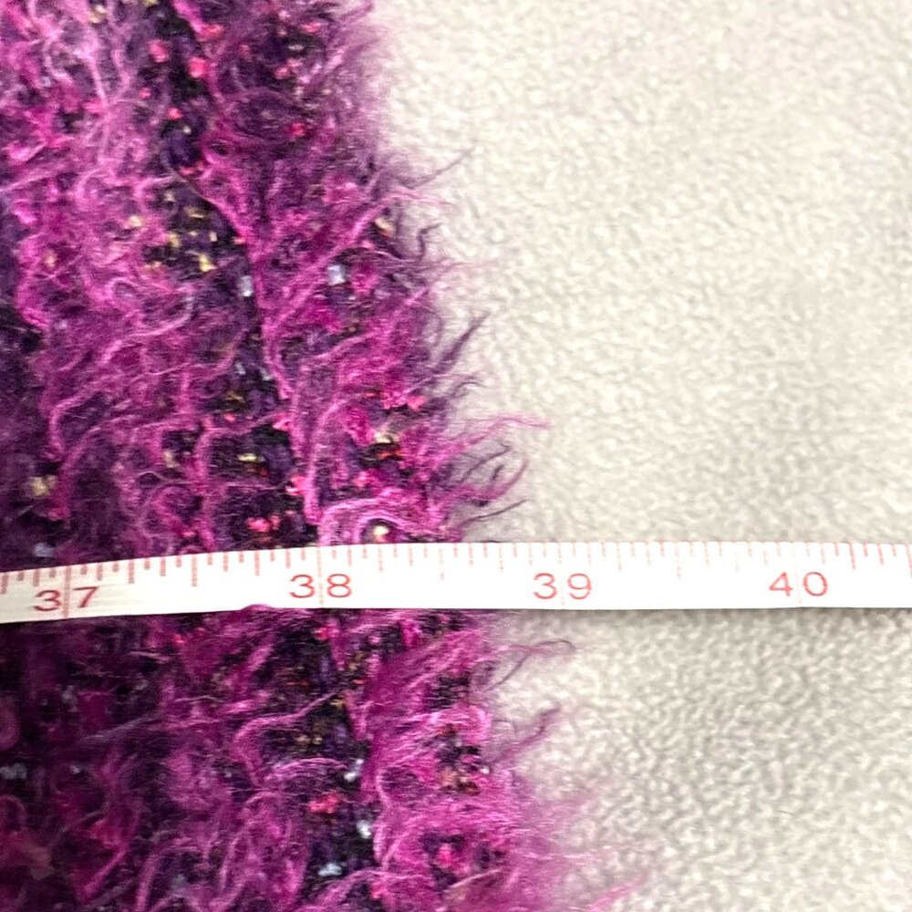 Chicos Design Purple Eyelash Texture Duster Sweater Art to Wear Indie Boho - Picture 5 of 5